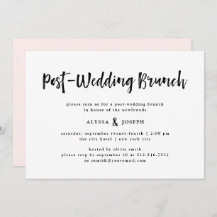 Convite Desejo Moderno   Casamento Poste Brunch preto e br