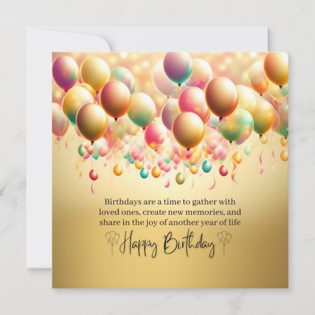 Convite Desejos de Aniversário Radiantes (Frente)