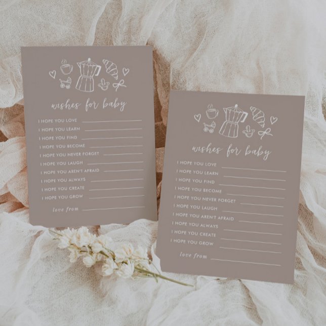 Convite Desejos de Café para Jogo de Cartas de Bebê (Zazzle Coffee Wishes for Baby Card Game)