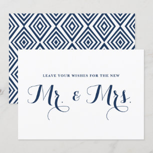 Convite Desejos de Caligrafia Moderna Marinha para Placa d