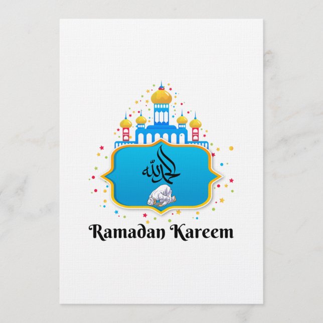 Convite Desejos de Ramadan com Caligrafia Árabe Elegante (Frente)