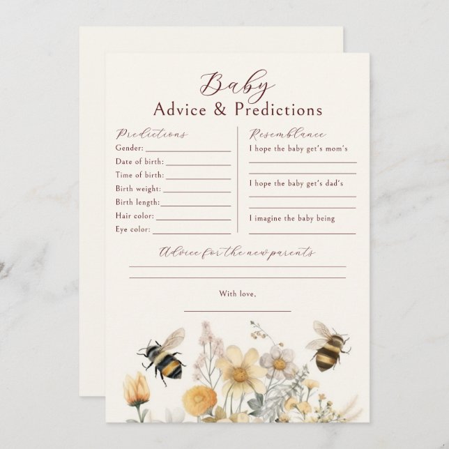 Convite Desejos do Conselho de Previsões do Jogo do chá de (Frente/Verso)