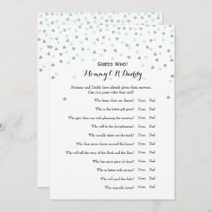 Convite Desejos dos Jogos do Chá de fraldas Mint 2x Adivi