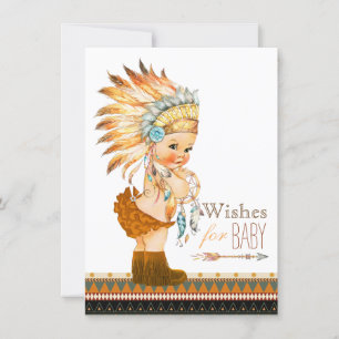 Convite Desejos para bebê selvagem e Chá de fraldas livre