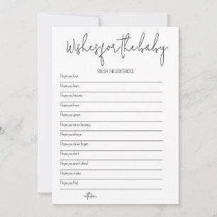 Convite Desejos para o bebê - Jogo do Chá de fraldas