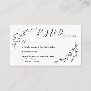 Convite Desenhado à Mão com Louro RSVP