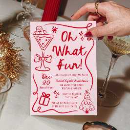 Convite Desenhado à Mão Oh Que Diversão Festa de Natal Ros