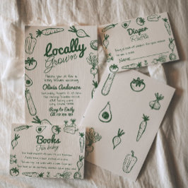 Convite Desenhado localmente Chá de fraldas de mercado do 