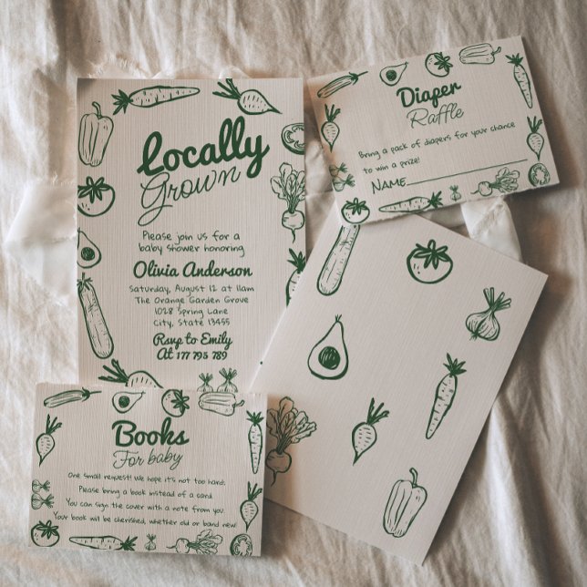 Convite Desenhado localmente Chá de fraldas de mercado do  (Criador carregado)