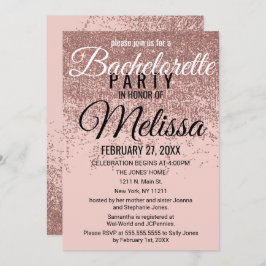 Convite Desenhadores Brilhantes Dourados rosa