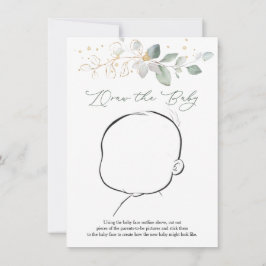 Convite Desenhar do Jogo do Chá de fraldas Baby Greenery