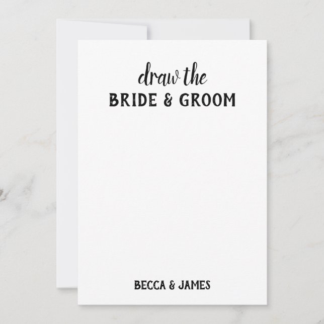 Convite Desenhar do kit de cores de casamento do Casal fel (Frente)