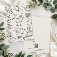 Desenho à Mão Caprichoso Casamento Vintage