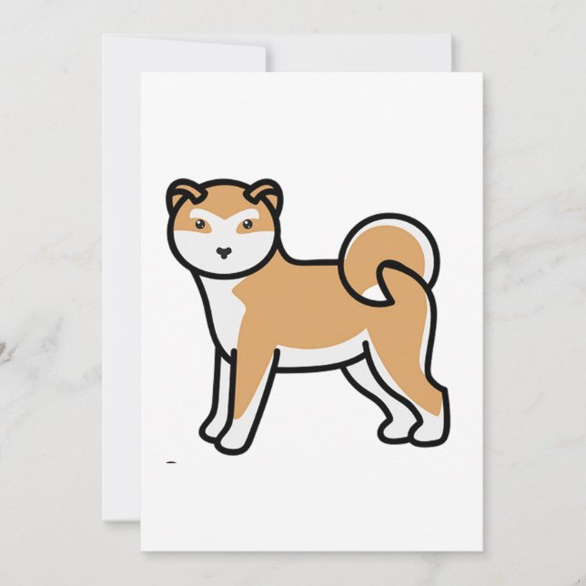 Convite desenho animado de shiba inu (Frente)