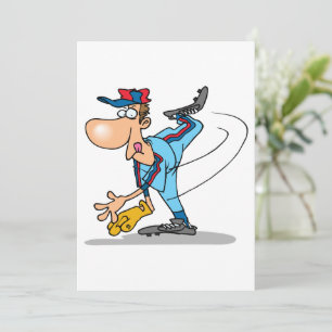 Convite Desenho Animado Divertido de um Arremessador de Be