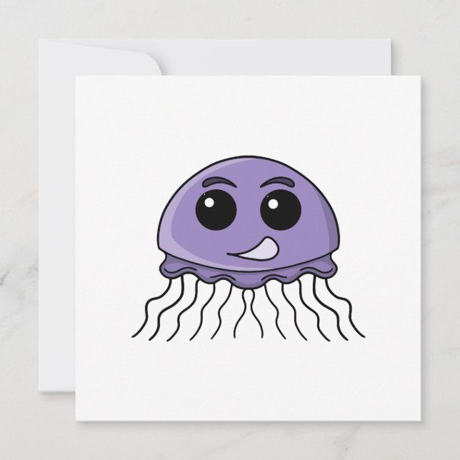 Convite Desenho animado Lilac Jellyfriend (Frente)