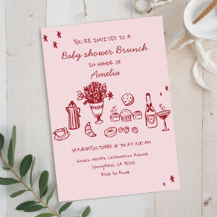 Convite Desenho caprichoso Churrasco de bebê Festa de bebê