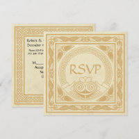 Desenho Celta Com RSVP de Casamento Claddagh
