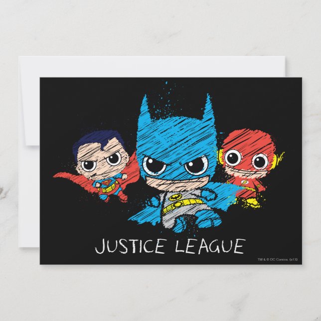 Convite Desenho da Mini Justice League (Frente)