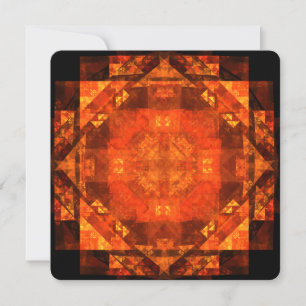 Convite Desenho de Arte Abstrata Mandala de Fogo de Bênção
