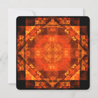 Convite Desenho de Arte Abstrata Mandala de Fogo de Bênção