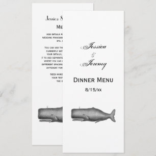 Convite Desenho de baleia do século XIX