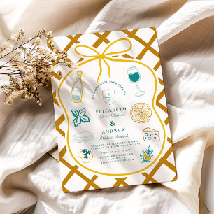 Convite Desenho de Casamento de Comida de alcatrão italian