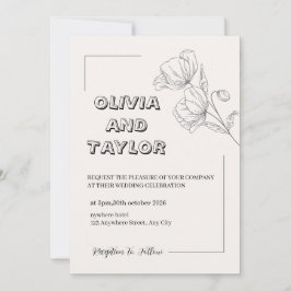 Convite Desenho de Casamento Elegante