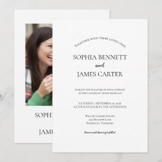 Convite Desenho de Casamento Moderno Minimalista Boho