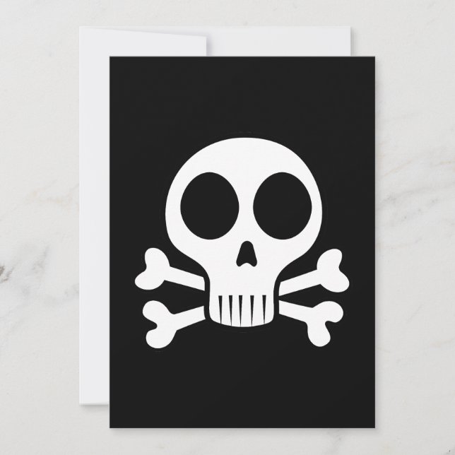 Convite Desenho de Caveira Pirata (Frente)