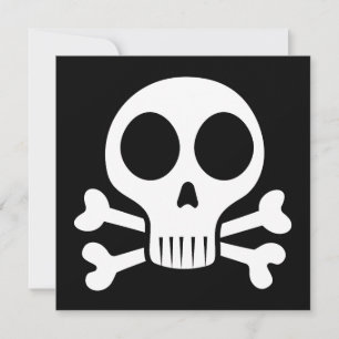 Convite Desenho de Caveira Pirata