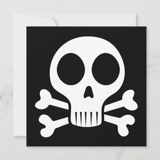 Convite Desenho de Caveira Pirata (Frente)