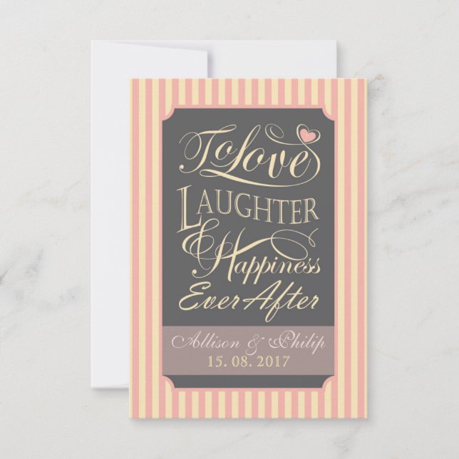 Convite Desenho de citação de casamento, com letras person (Frente)