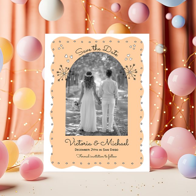 Convite Desenho de Doodle Funky Salve a Arca de Data (Criador carregado)