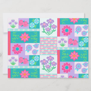 Convite Desenho de Flores Vibrantes em Flor