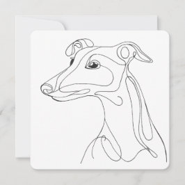 Convite Desenho de Greyhound em Linha Cinza - Design Minim