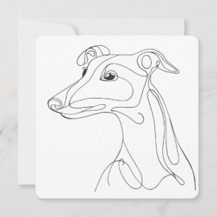 Convite Desenho de Greyhound em Linha Cinza - Design Minim