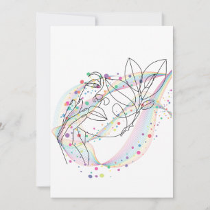 Convite Desenho de linha rosto design simples design artís