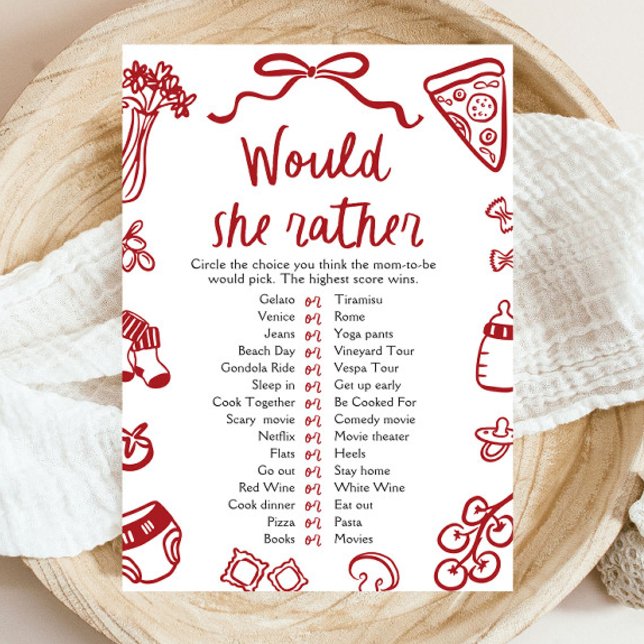 Convite Desenho De Mão Vermelha Ela Iria Preferencialmente (Criador carregado)