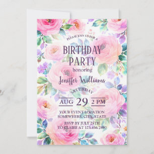 Convite Desenho de nome personalizado Boho floral ao nasce