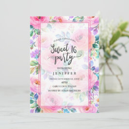 Convite Desenho de Nome Personalizado Boho Floral do Nasce