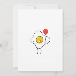 Convite Desenho de ovo com balão, personalize, personalize