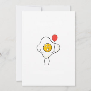 Convite Desenho de ovo com balão, personalize, personalize