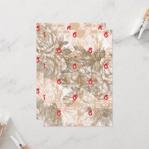 Convite Desenho de tecido ornamentado com padrões florais 