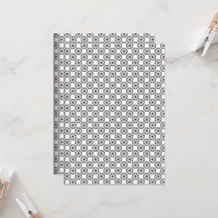 Convite desenho de tecido preto e branco com intrincado 