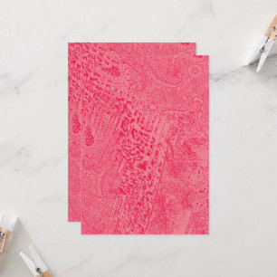 Convite Desenho de tecido rosa brilhante com um azul centr