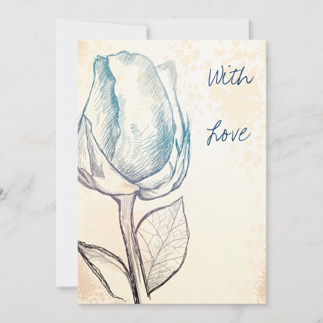 Convite Desenho de um rosa (Frente)