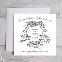 Desenho Desenho Mão com Cherubs e Fita | Casamento