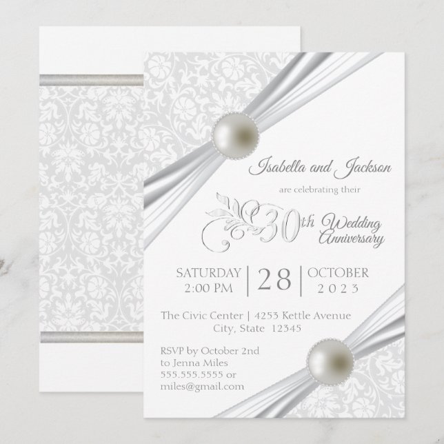 Convite Desenho do 30º aniversário de Pérola (Frente/Verso)