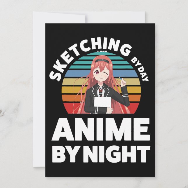 Convite Desenho do dia Anime da noite Anime (Frente)